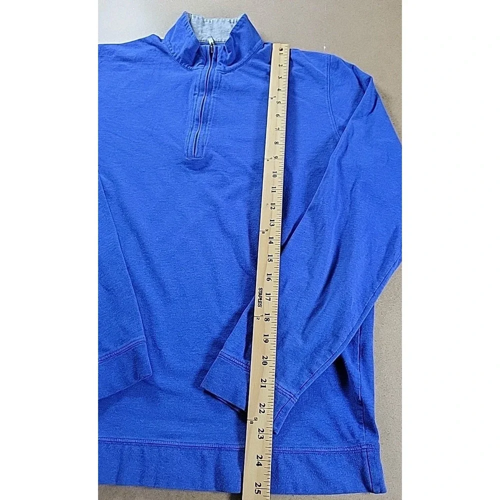 J McLaughlin 1/4 Zip Pullover Mens‎ MEDIUM Blue Cotton Stretch Golf Preppy